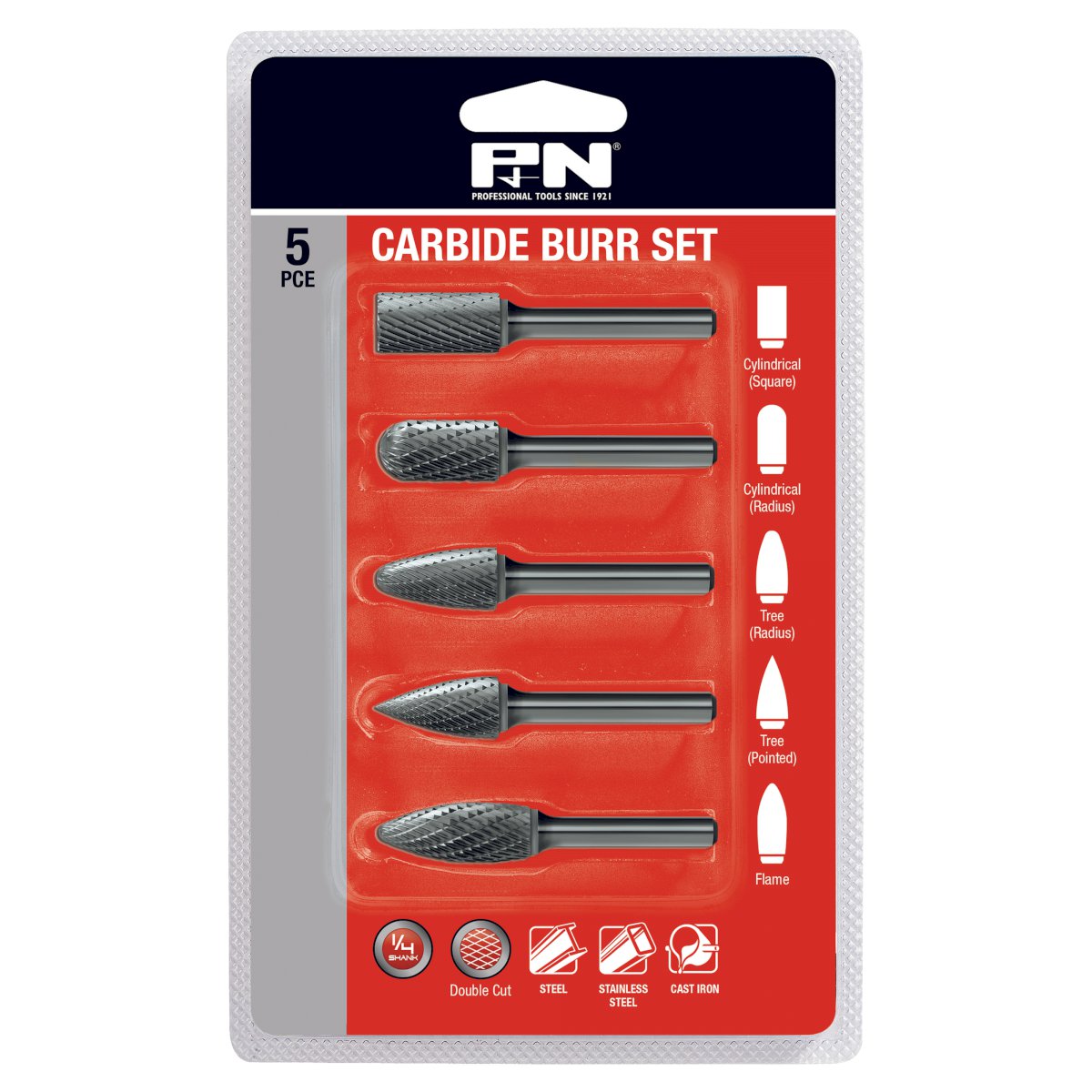 Carbide Burrs - Sets - 1/4" Shank